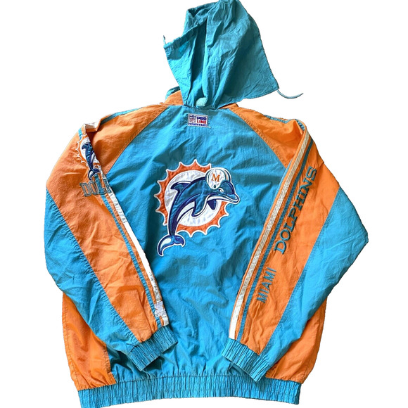 Miami Dolphins 90s STARTER Track Suit jacket pants windbreaker L XL teal NFL vtg - Picture 3 of 10
